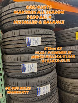 235/45R18 MAXTREK NEW TIRES // 4 LLANTAS NUEVAS