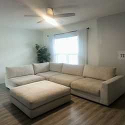 Upholstery Cream Sectional Couch