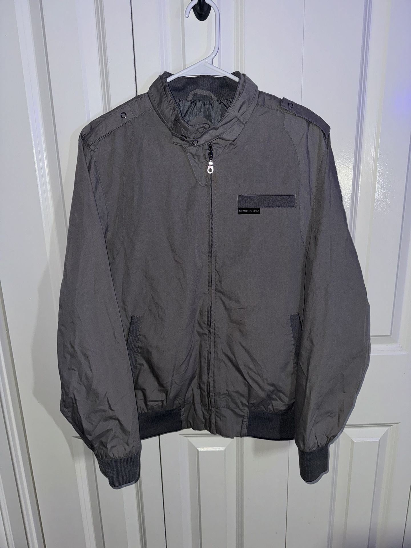 Men’s Members Only Mens Grey Gray Retro Windbreaker Jacket Size M Sopranos