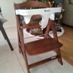 HAUK  Alpha + HIGH Chair Walnut With Tray & Insert