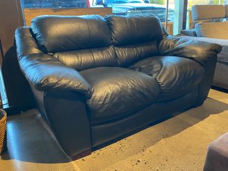 Low Plump Black Loveseat
