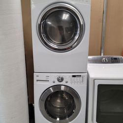 LG Front Loading Washer And Stackable Gas Dryer Set 