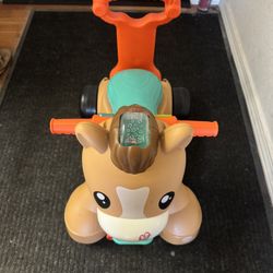 Fisher Price Walk Bounce & Ride Pony, Infant to Toddler Musical Walker and Ride-on Toy