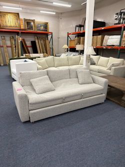 Light Gray Fabric Sleeper Sofa