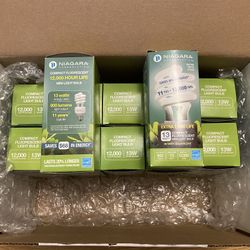NIAGARA CONSERVATION Warm WHITE CFL 13W / 60 W LONG LIFE Light bulb, $5/each Or $50 For All 12