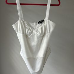 DANIELLE BERNSTEIN white silk Bodysuit