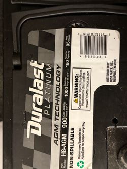 Duralast Platinum H8-AGM Car Battery
