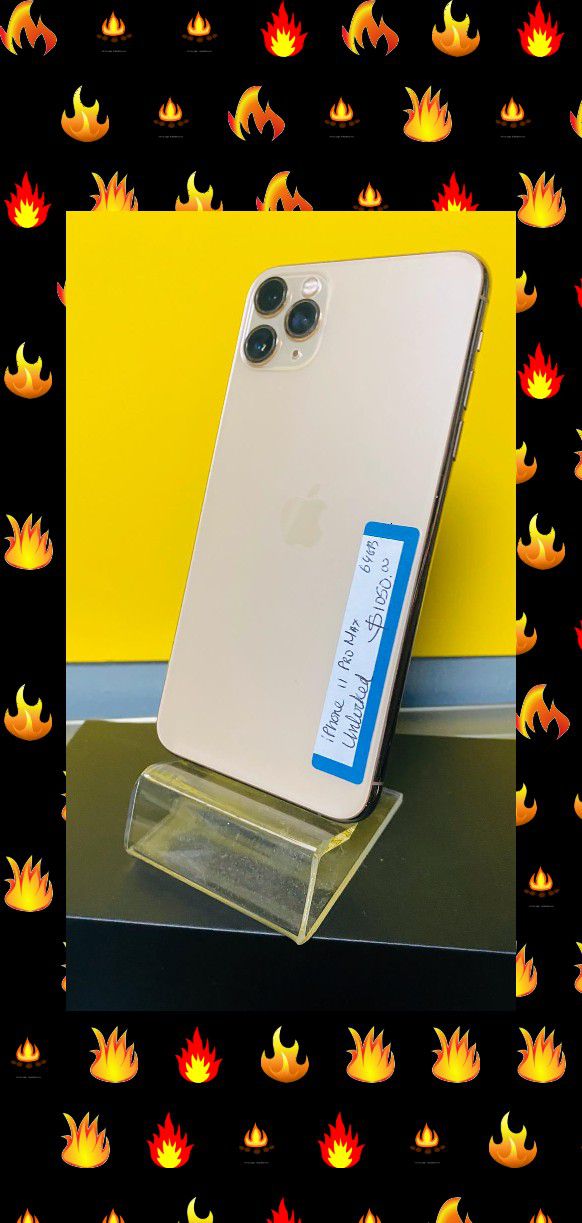 (Finance for $29 down, take home today, 👇reach us below) iPhone 11 Pro Max GOLD 64gb Tmobile Metro Att Cricket