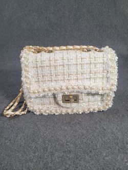 Women’s Tweed Checkered Crossbody Shoulder Bag – Stylish & Classic