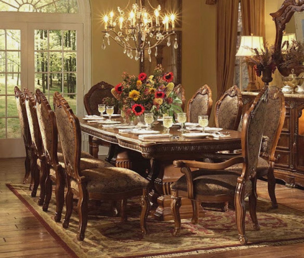 Italian made, AICO by Michael Amini Cortina 9PC rectangular dining set