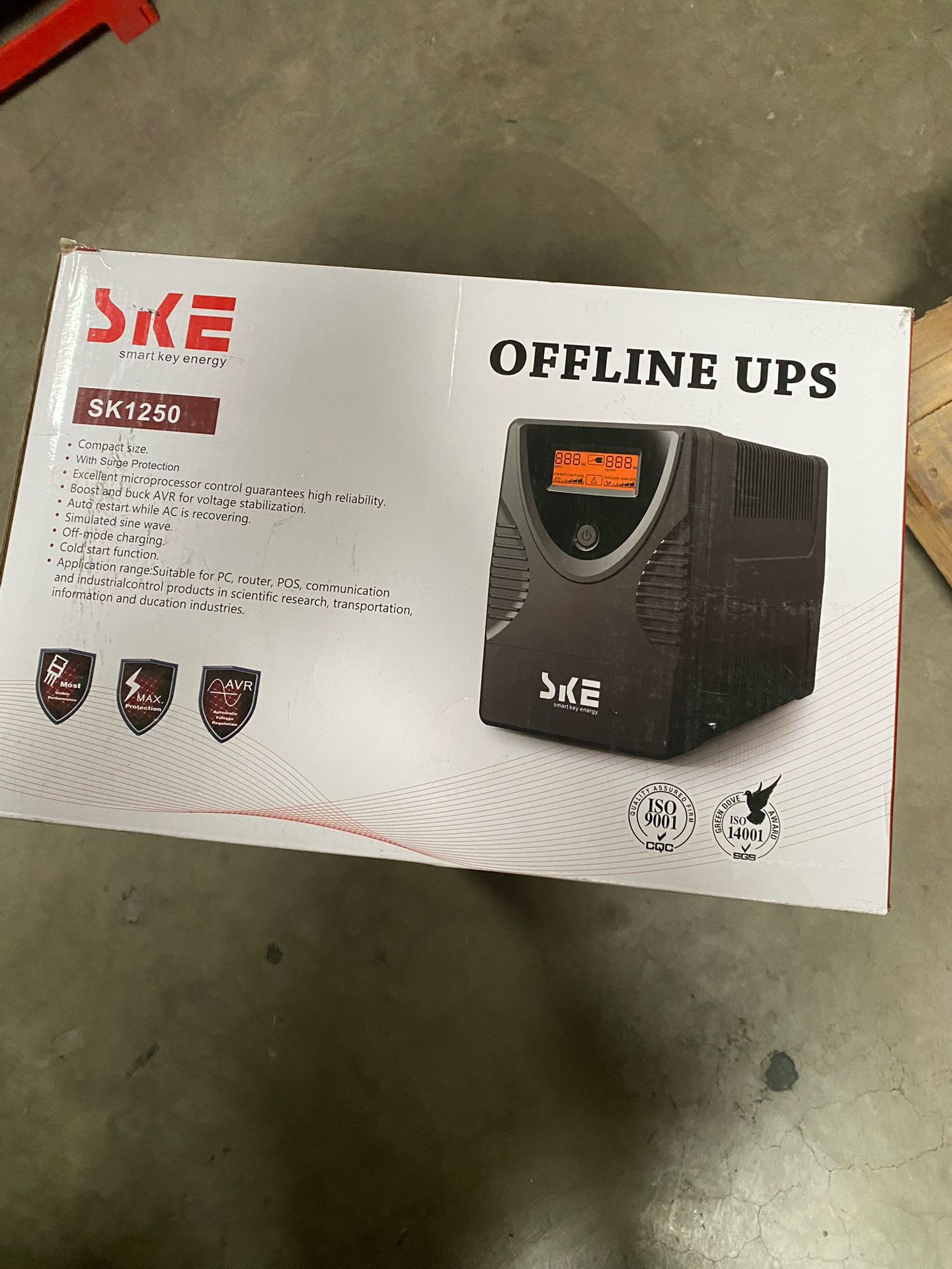 Ups Battery Backup and Surge Protector 1250VA/720W,Computer Uninterruptible Power Supply Units,Battery Backup Intelligent LCD,SKE Back UPS,Uninterrupt