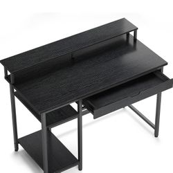 Computer Desk W/ Monitor Shelf & Drawer