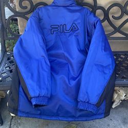 FILA brand reversible blue and black jacket.