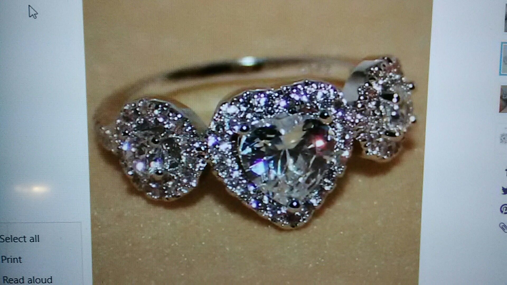 Beautiful Heart Woman´s Ring,All Products : American Fashion Style Bags On Sale