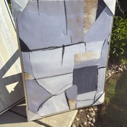 Abstract Modern Wall Art – 36x48 Framed Canvas