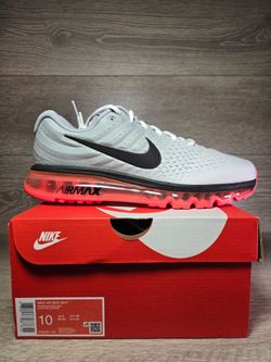 Nike Air Max 2017 Running Shoes White Black Wolf Grey 849559-106 Men’s Size 10