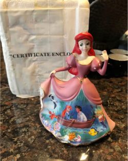 DISNEY FOREVER ARIEL BRADFORD EXCHANGE PORCELAIN BELL FIGURINE DISNEY DRESSES AND DREAMS FOREVER WITH CERTIFICATE OF AUTHENTICITY
