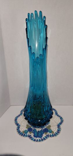 L.E.SMITH, (MCM) GLASS DIAMOND POINT