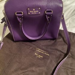 Beautiful New Purple Kate Spade Purse With Handles Or Shoulder