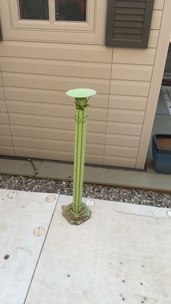 Vintage Bamboo green candleholder