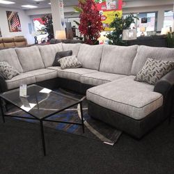 🍄 Bilgray 3 Piece Sectional With Ottomann | Gray Color | Amor | Loveseat | Couch | Sofa | Sleeper| Living Room Furniture| Garden Furniture | Patio Fu
