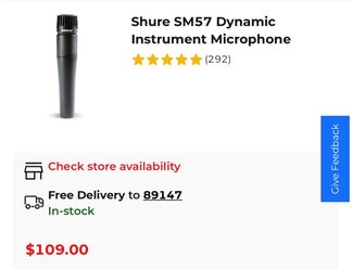 Shure SM57 Dynamic Instrument Microphone