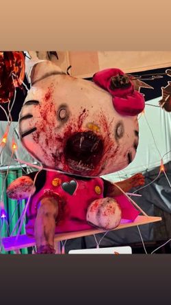 Hello kitty creepy handmade backpack