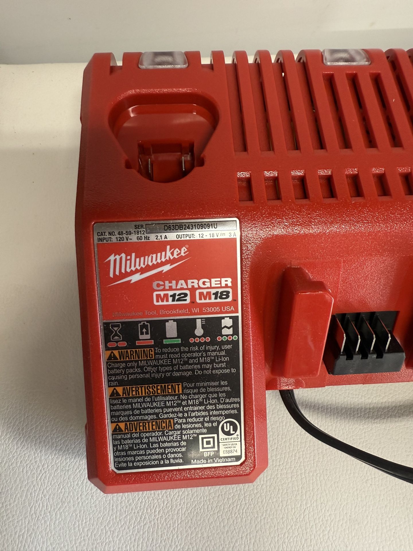 milwaukee m18 & m12 charger