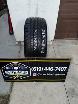 1 USED TIRE 235/40/18 ADVANTA HPZ-02 $60 CASH PRICE MOUNTED & BALANCE