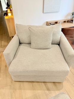 Large Grey Loveseat and ottoman