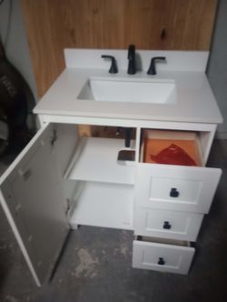 Restroom Sink With Cabnet