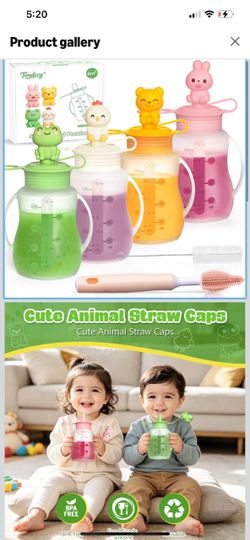 Reusable Silicone Baby Food Pouches 4 Pack with Straws Washable for Toddler Kids, Dishwasher, Freezer, Microwave Safe, Silicone Refillable Baby Food S