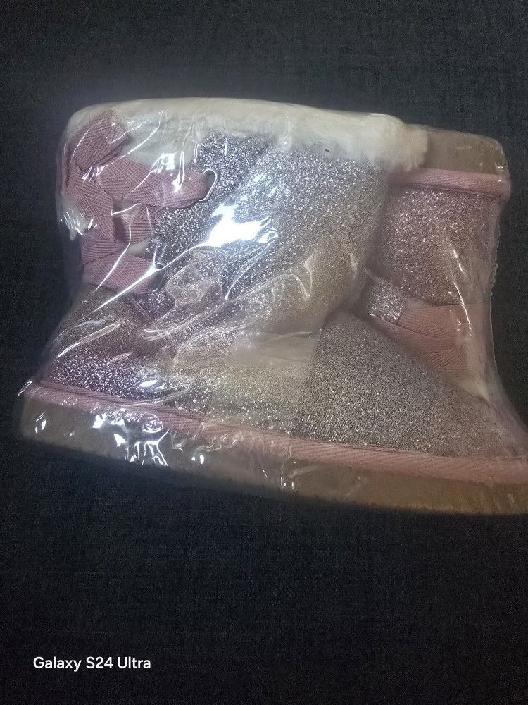 Pink Glitter Baby Boots