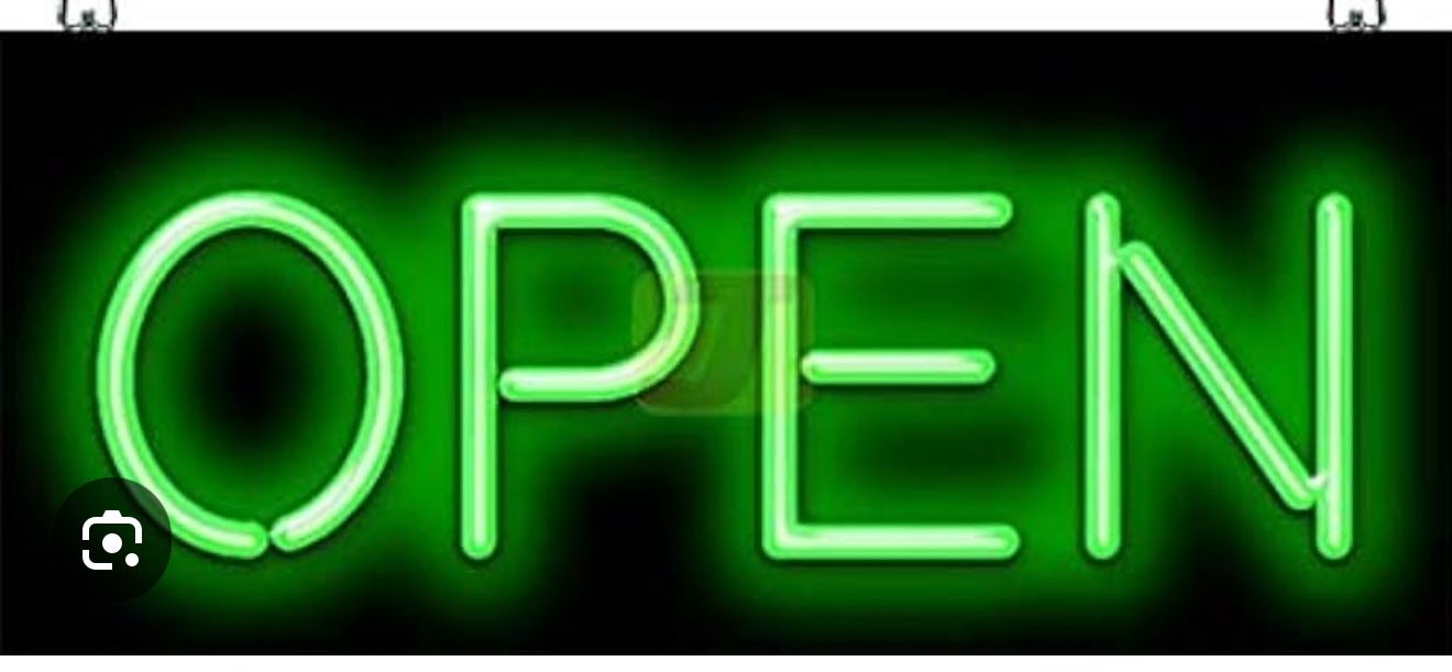 Brand New Neon Green Open Sign