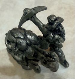 Vintage Pewter/Metal Miniature Gold Miner Prospector & Donkey
