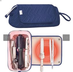 Leudes Hair Tools Travel Bag for Women Heat Resistant Mat for Travel Essentials Hot Tools Straighteners,Flat Irons,Curling Iron,Hot Air Brushes and Ha