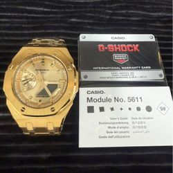 Custom Mod Gshock Ga-2100 Watch Gold Full Metal