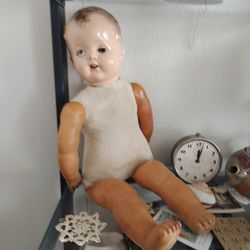 Vintage Doll With Moveable Eyes And Original Arms/Legs