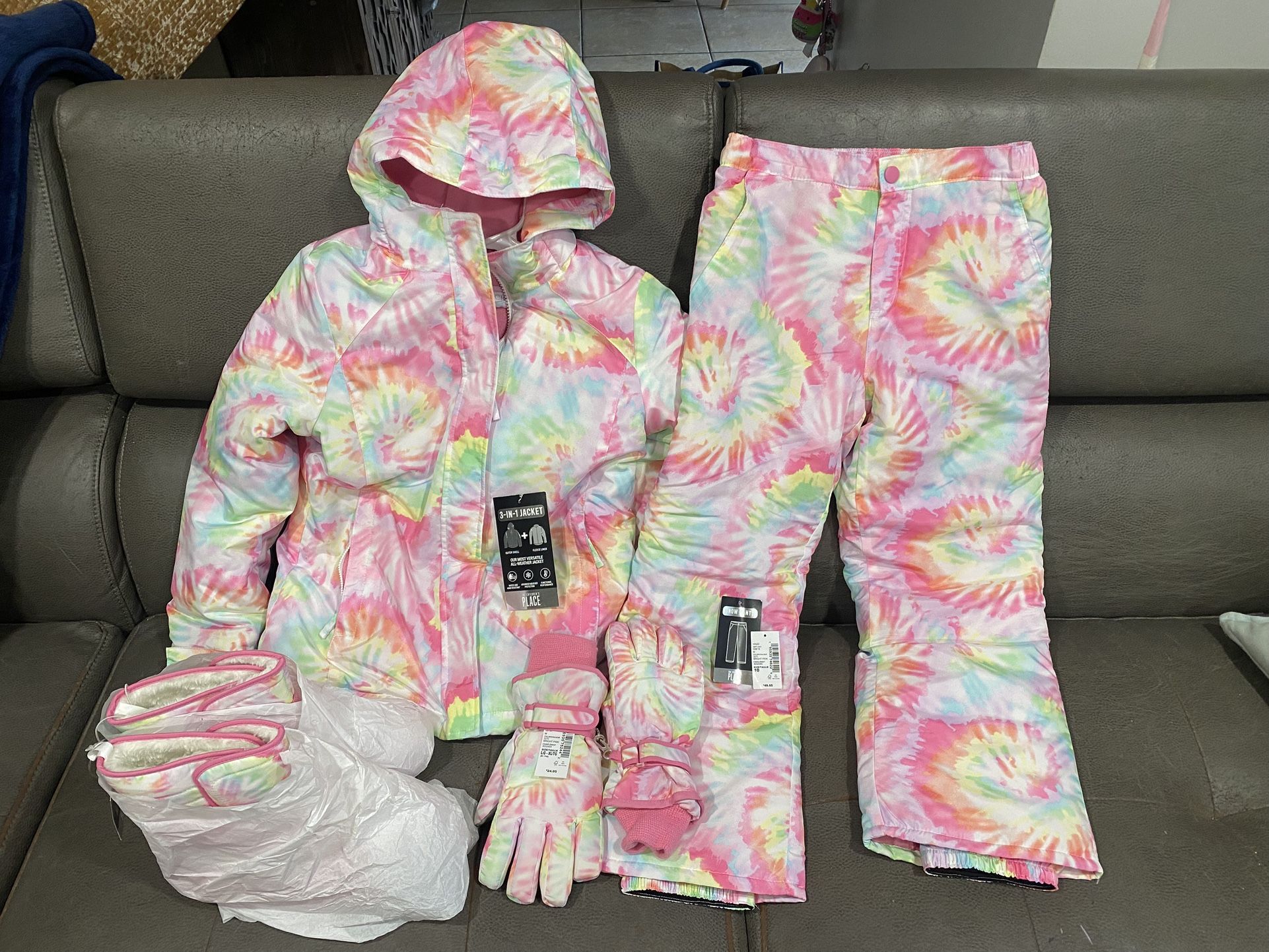The Children’s Place Girls Tie Dye Snow Set - Size: L 10/12