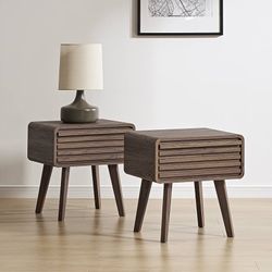   mopio Ensley Mid Century Modern Side Table, Small Accent Tables for Living Room, Mid Century Modern Night Stand, Bedside Tables, Wood Nigh
