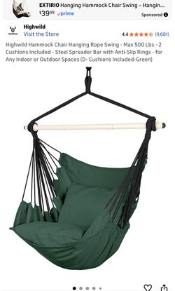 Hammock Chair Hanging Rope Swing