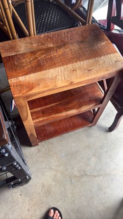 Solid Wood 3-Tier Side Table