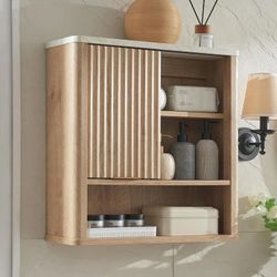 Moderno Botiquín de Baño con Puerta Corredera y.Estante Ajustable,