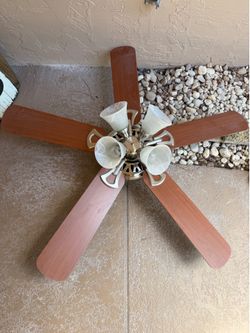 Rustic Ceiling Fan w/ Light Fixture – Chestnut Brown & Brushed Nickel