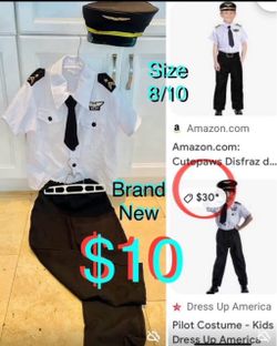 $10 Brand New pilot 🧑✈️ Pilot Costume size 8/10 in mint condition
