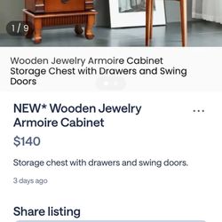 NEW* Jewelry Armoire Unopened