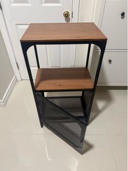 Metallic/wood side table