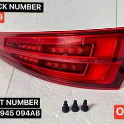 2016-2018 AUDI Q3 8U OEM REAR RIGHT INNER LED TAIL LIGHT. REAR PASSENGER SIDE.