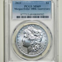 2021 Morgan Silver Dollar. 100th Anniversary FIRST STRIKE! MS-69