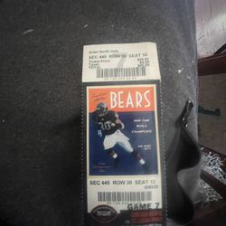 Original Bears ticket And Stub